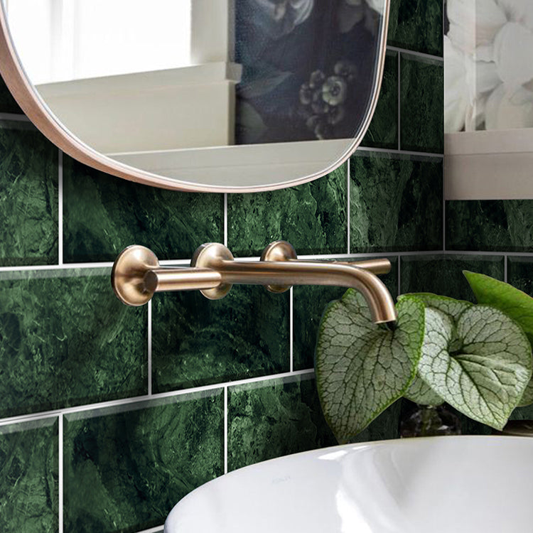 Sikunuo | Mosaic tiles peel and attach tiles PVC backsplash peel and attach wall tiles in green