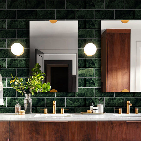 Sikunuo | Mosaic tiles peel and attach tiles PVC backsplash peel and attach wall tiles in green