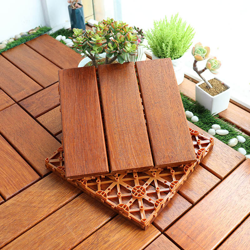 Sikunuo | Classic wooden deck tiles connecting composite patio tiles