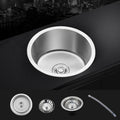 Sikunuo | Contemporary Single Bowl Kitchen Sink Round Stainless Steel Sink with Drain Strainer Set
