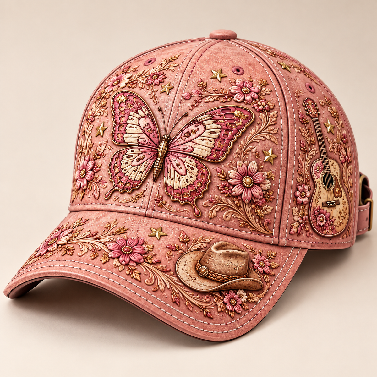 Western Butterfly Floral Baseball Cap