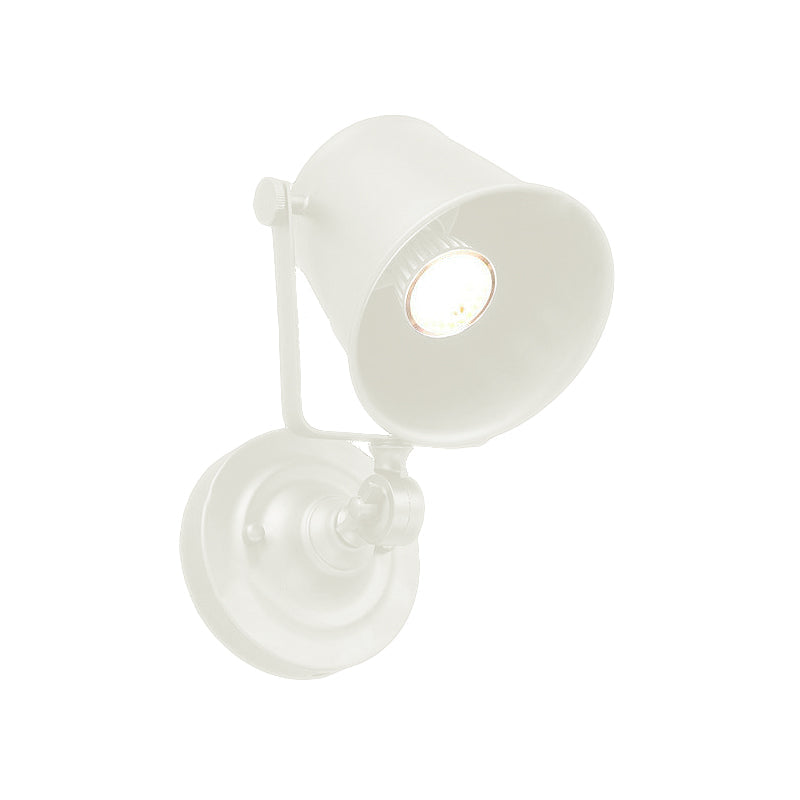 Sikunuo | Antique Style Bucket Wall Lamp Sconces 1 Light Iron Adjustable Wall Mounted Light in Black/Grey for Outdoor