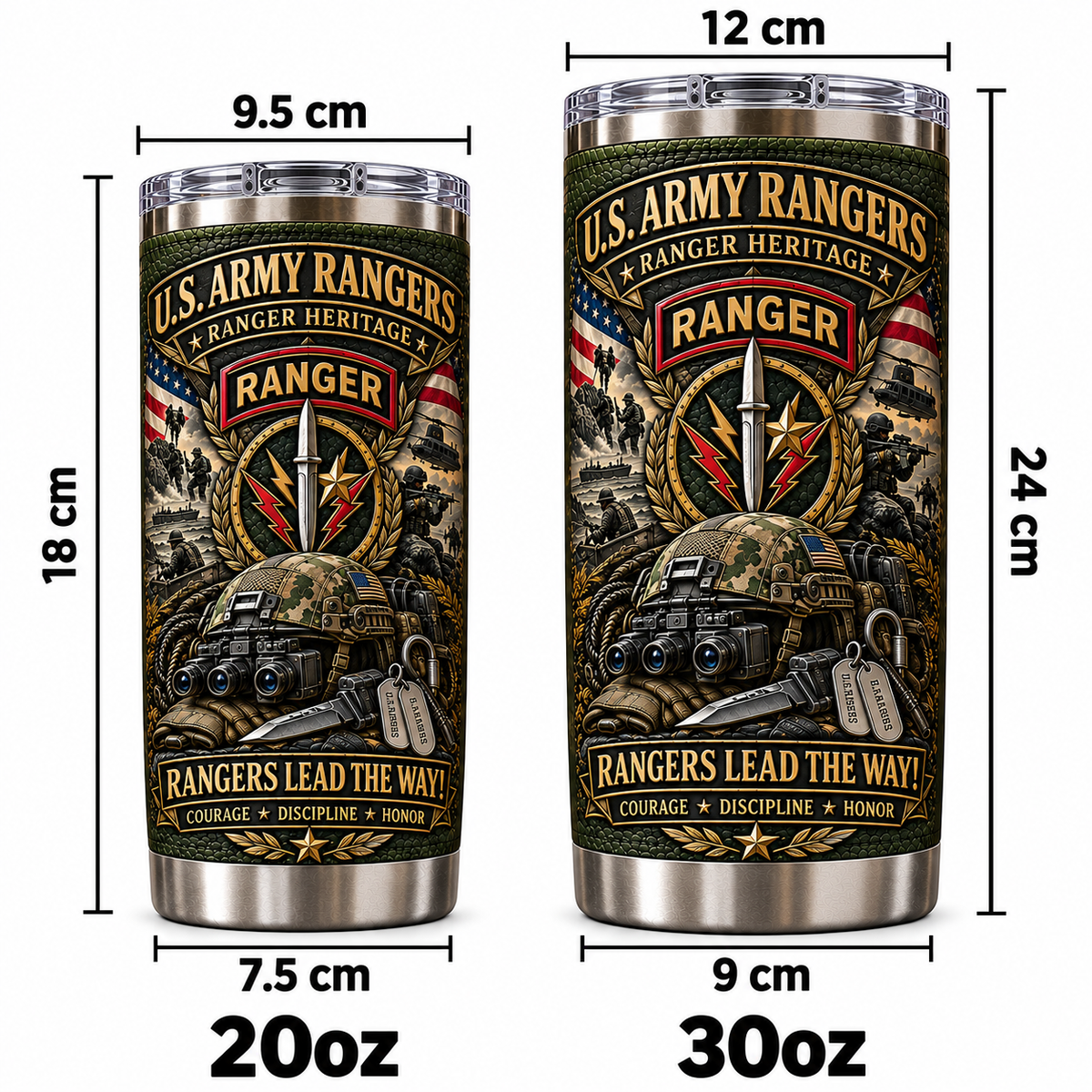 U.S. Army Rangers Heritage Insulated Travel Tumbler
