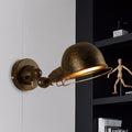 Sikunuo | Rust/White Dome Wall Lamp Sconces Retro Style 1 Light Dining Room Adjustable Wall Lighting with Ring