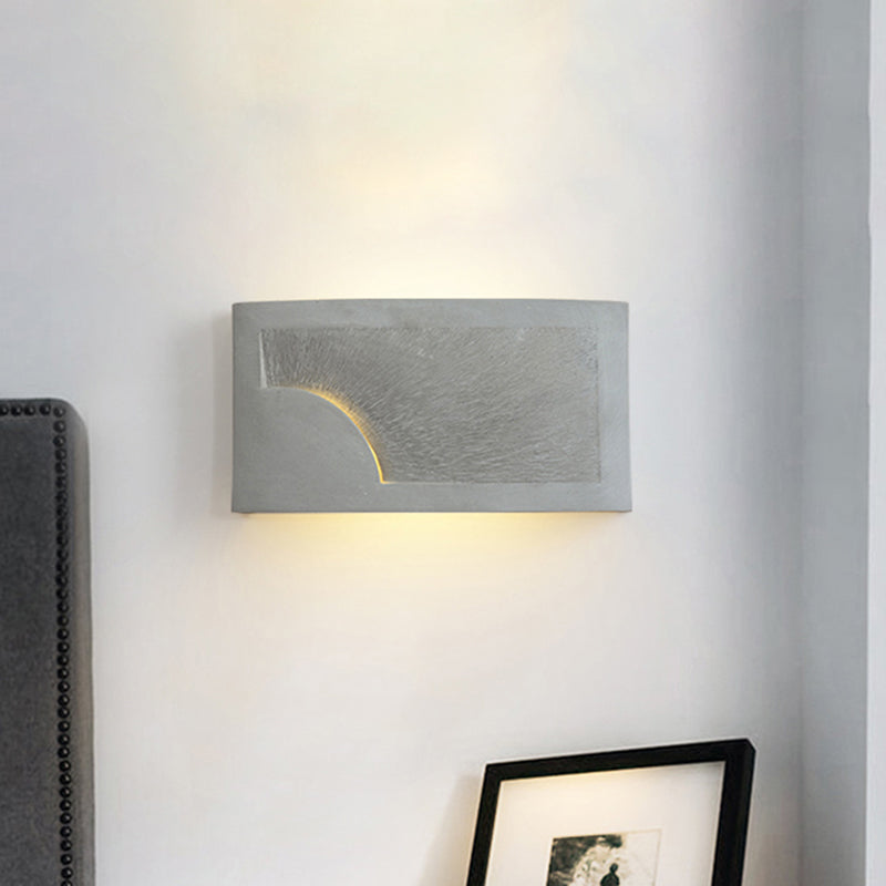 Sikunuo | 1 Head Wall Mount Light Modern Style Rectangle Cement Wall Lamp in Gray for Nightstands