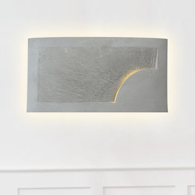 Sikunuo | 1 Head Wall Mount Light Modern Style Rectangle Cement Wall Lamp in Gray for Nightstands