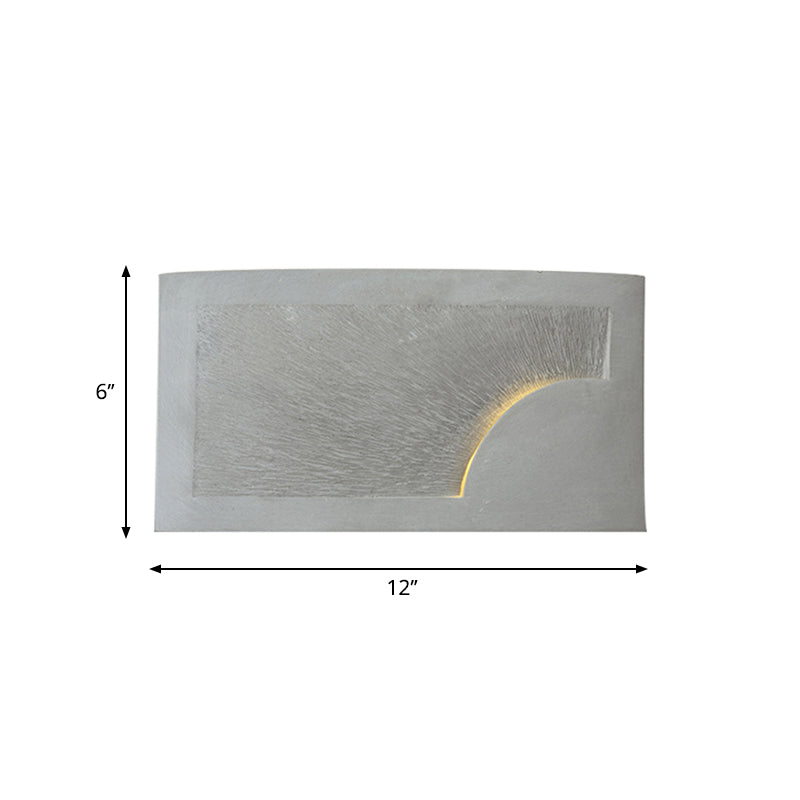 Sikunuo | 1 Head Wall Mount Light Modern Style Rectangle Cement Wall Lamp in Gray for Nightstands