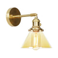 Sikunuo | Amber Glass Conical Wall Lighting Rotating 1 Light Vintage Wall Lamp For Entrance