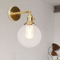 Sikunuo | Spherical Wall Lamp 1 Light Clear Glass Shade Industrial Wall Lamp Light for Porch