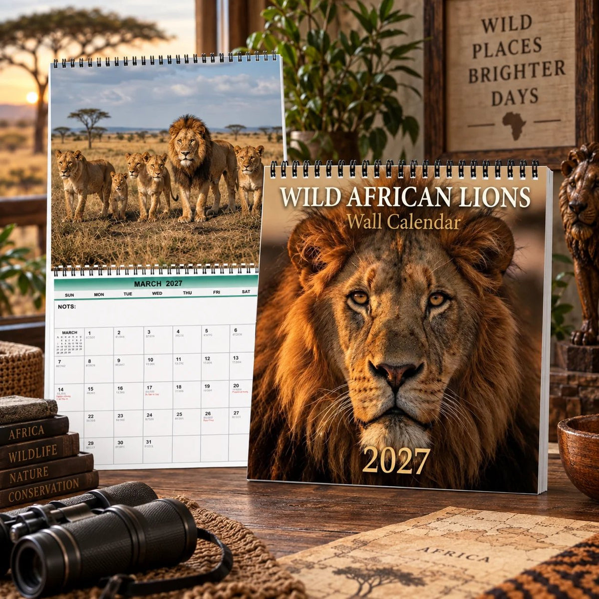 Wild African Lions 2027 Wall Calendar