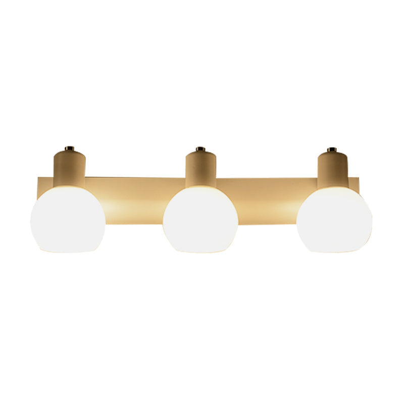 Sikunuo | Multi Globe Opal Glass Wall Lamp Modern 3-Light Bathroom Sconces Light in Black/White