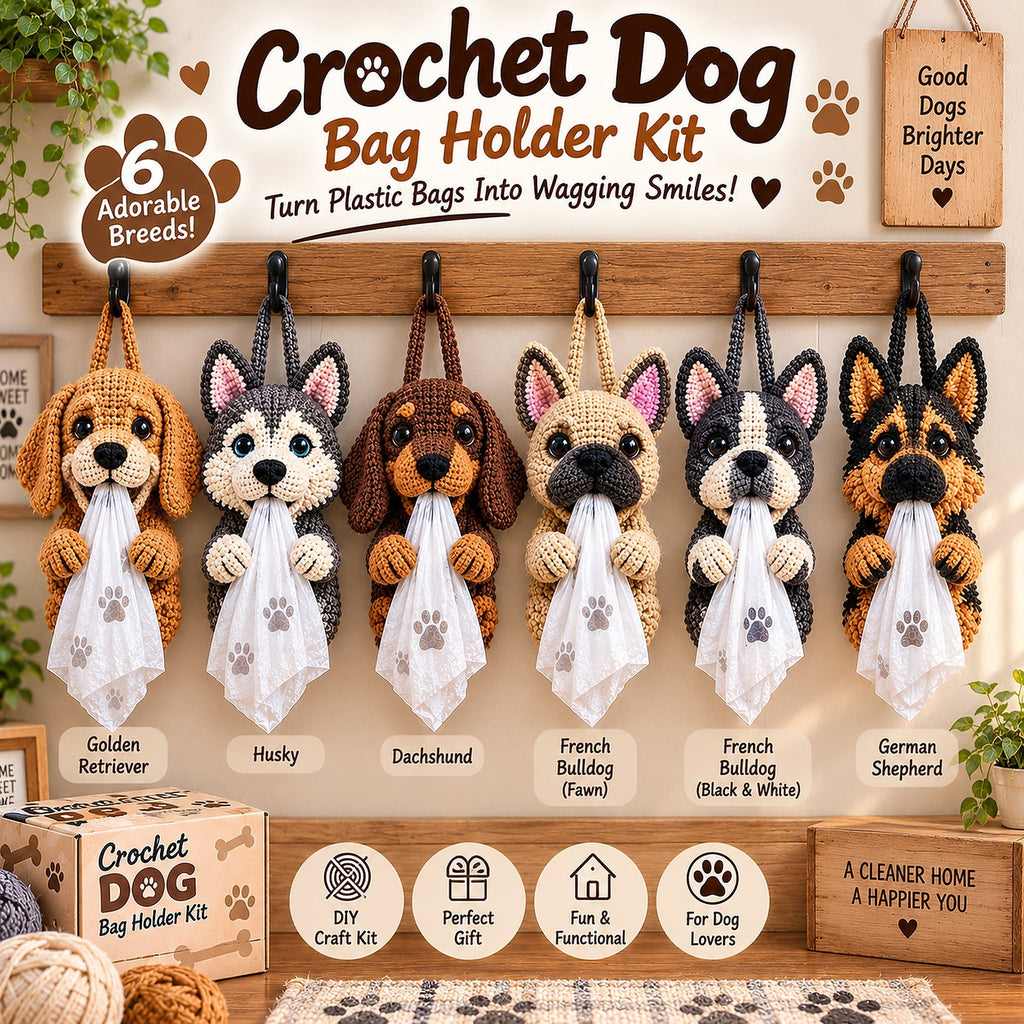 DIY Crochet Dog Bag Holder Kit – 6 Adorable Breeds