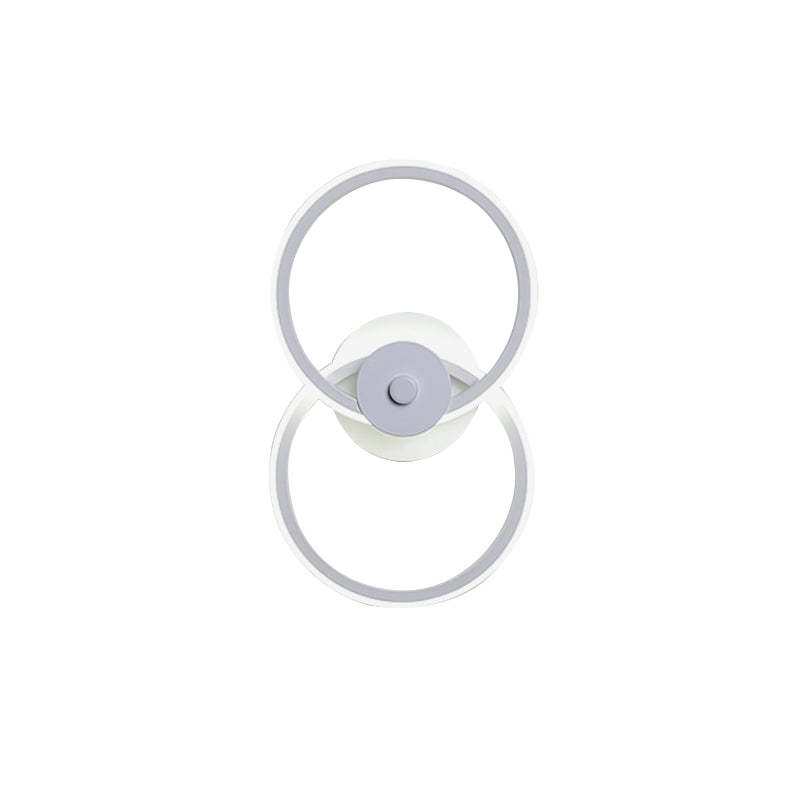 Sikunuo | Ring Flush Mount Wall Lamp Minimalistic Acrylic Black/White LED Wall Lighting Ideas in Warm/White Light