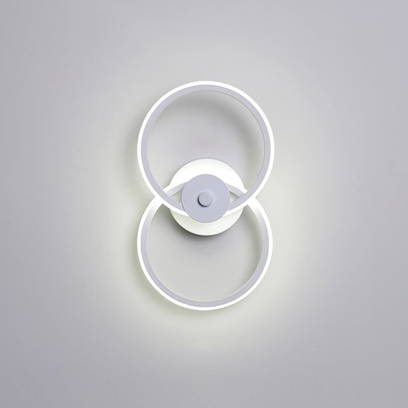 Sikunuo | Ring Flush Mount Wall Lamp Minimalistic Acrylic Black/White LED Wall Lighting Ideas in Warm/White Light