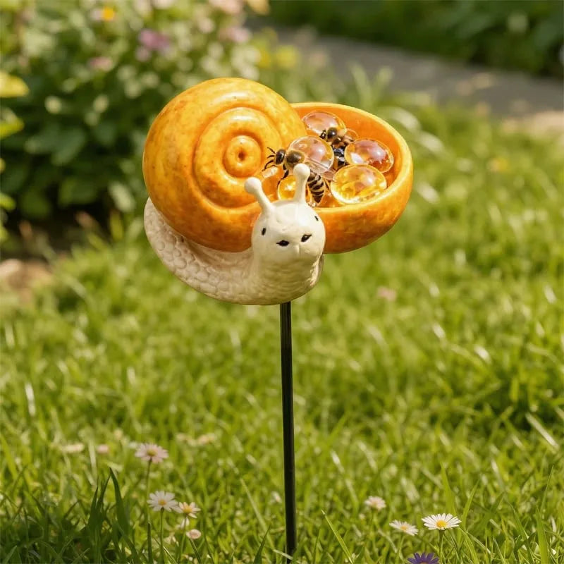 Help Pollinators Thrive! | Frog. Snail & Ladybug Water Bowl Decor