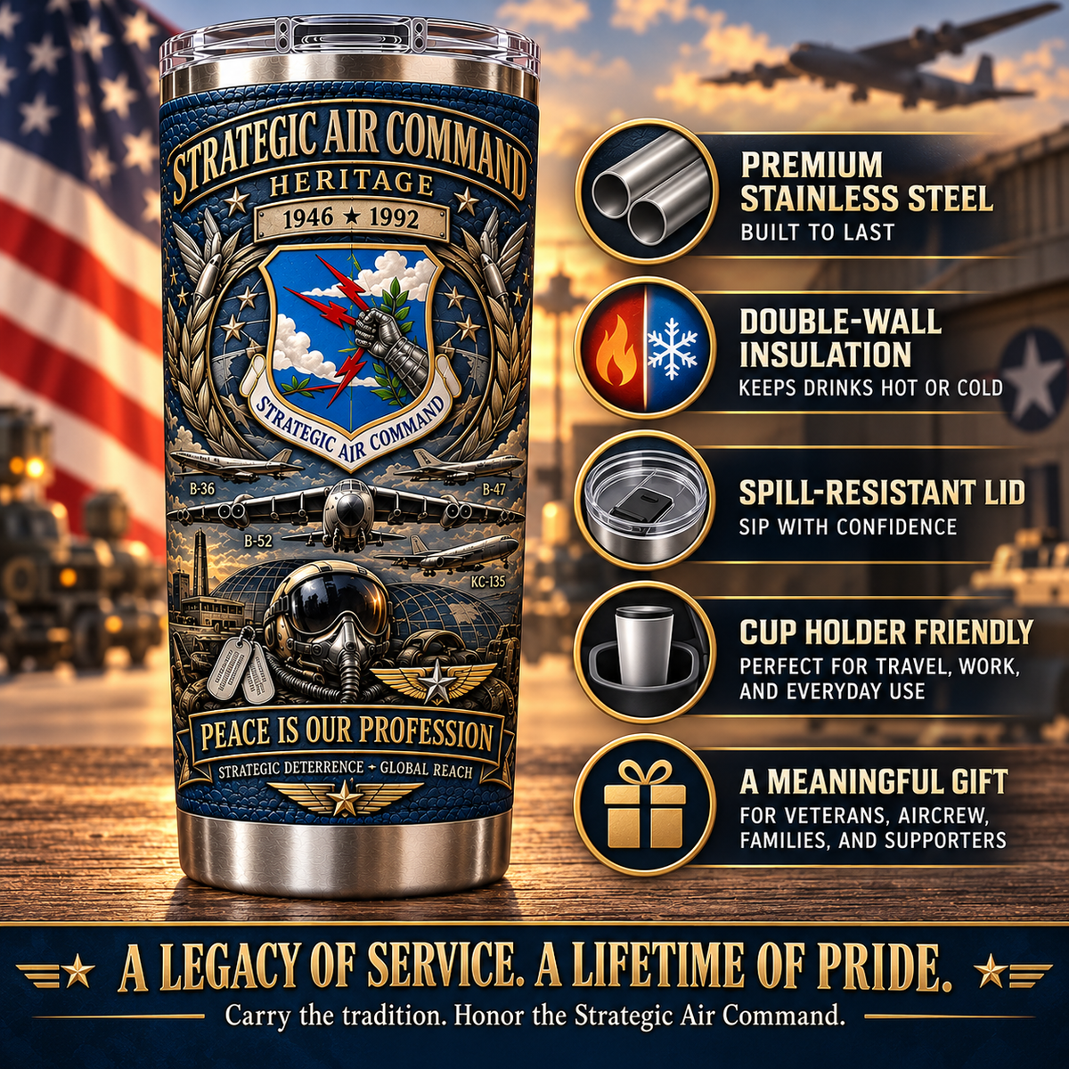 Strategic Air Command Heritage Insulated Travel Tumbler