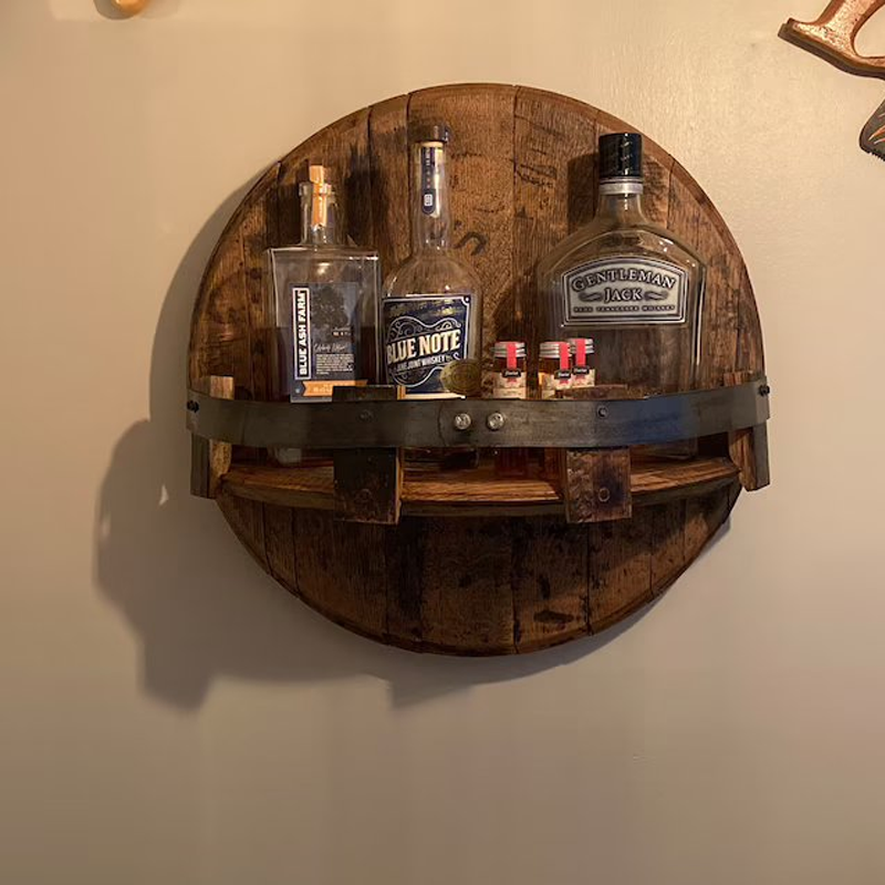Bourbon Whiskey Barrel Shelf | Sikunuo