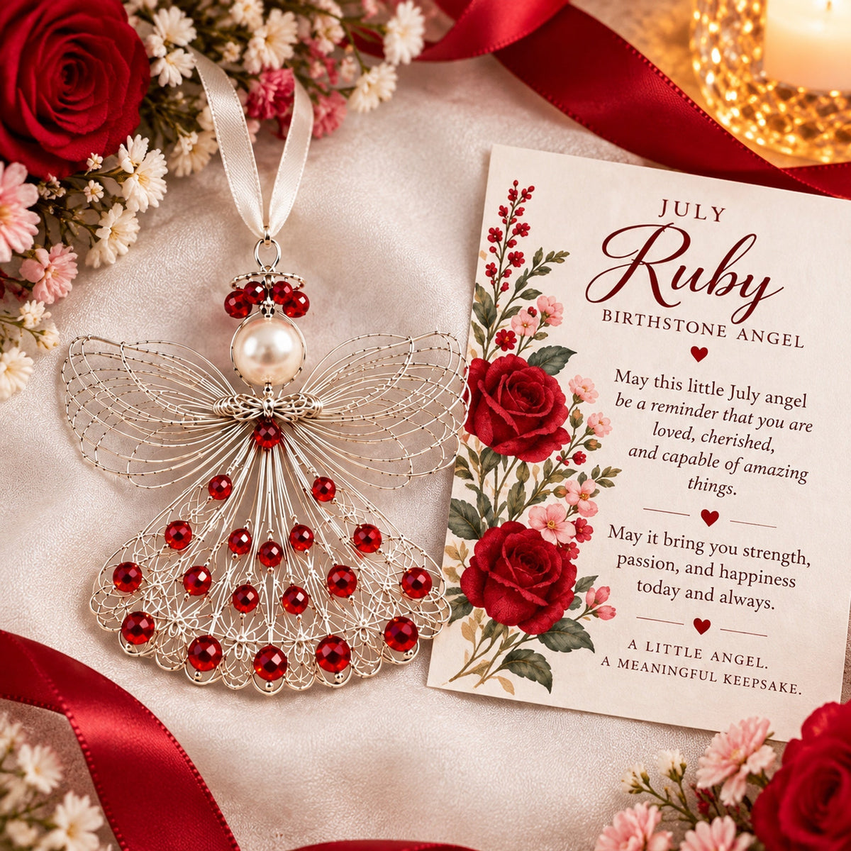 Birthstone Angel Wire Ornament