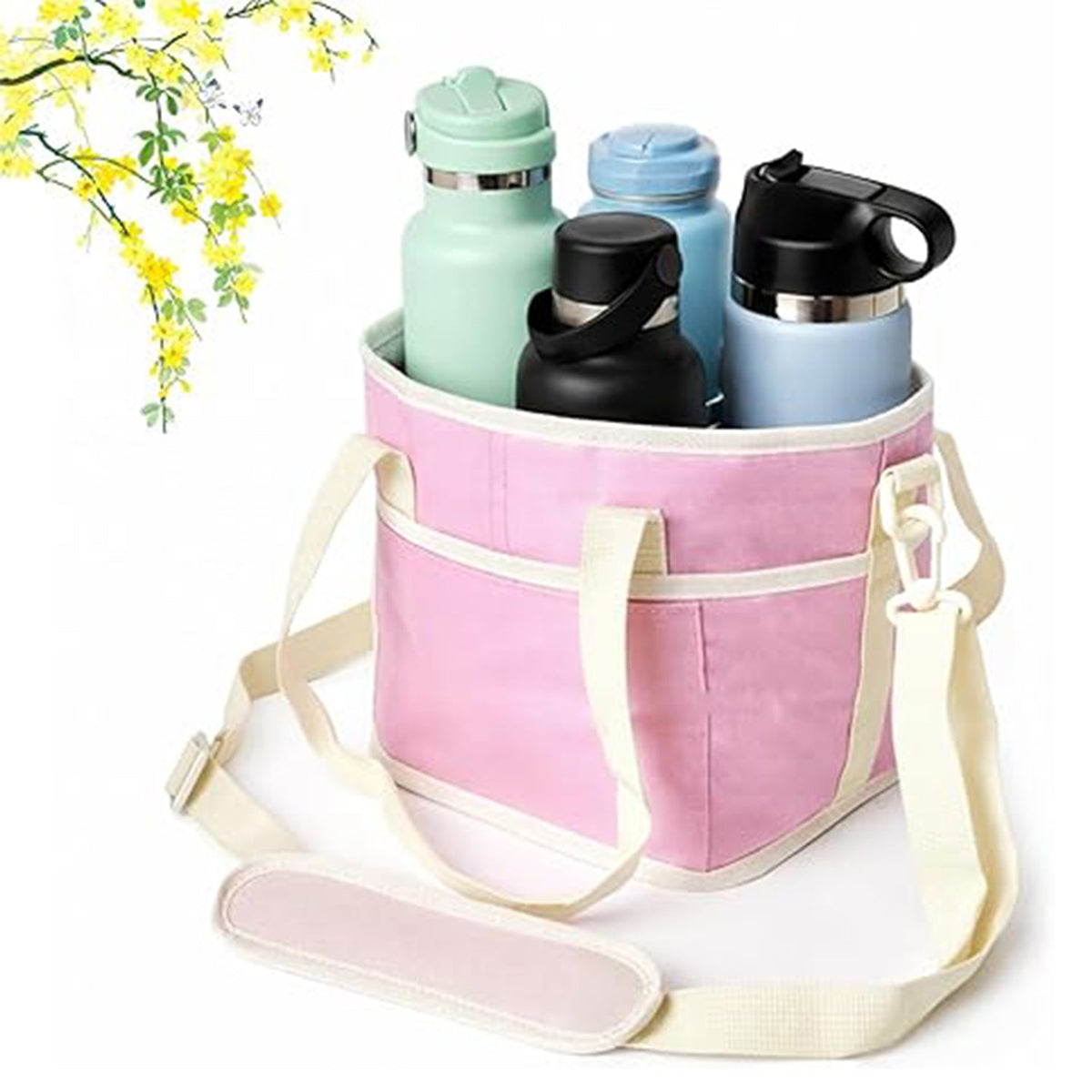 4 Water Bottle Holder with Strap