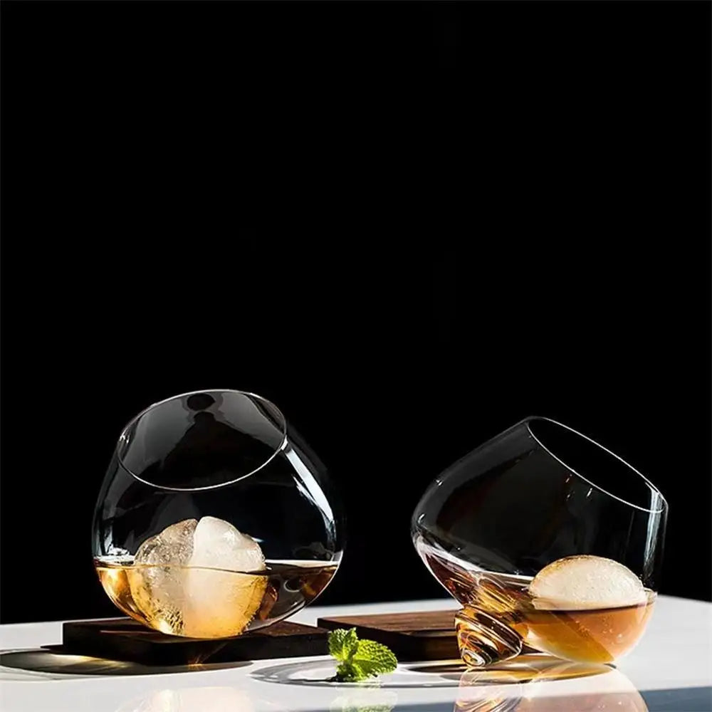 Belly Whiskey and Beer Glass - Rotating Tumbler for Cocktails, Wine and other Drinks  Sikunuo