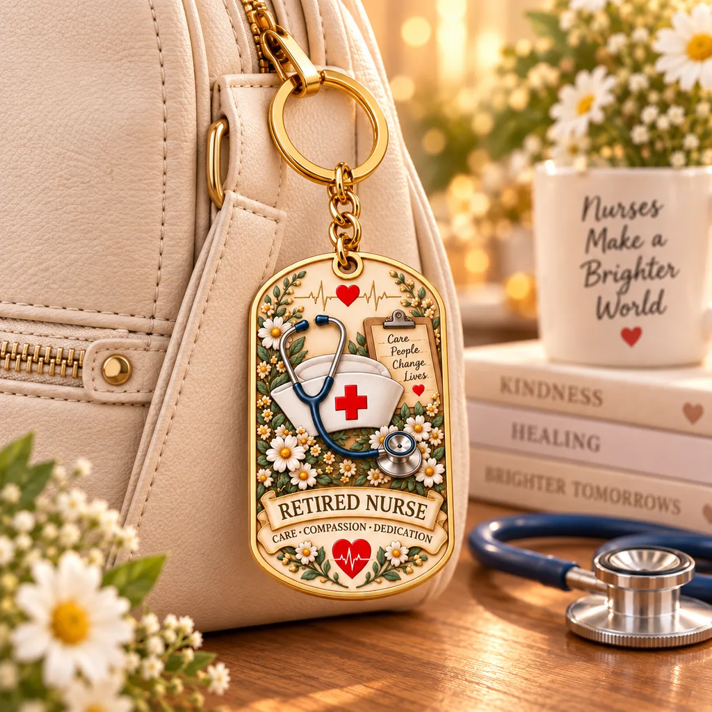 Retired Nurse Keychain