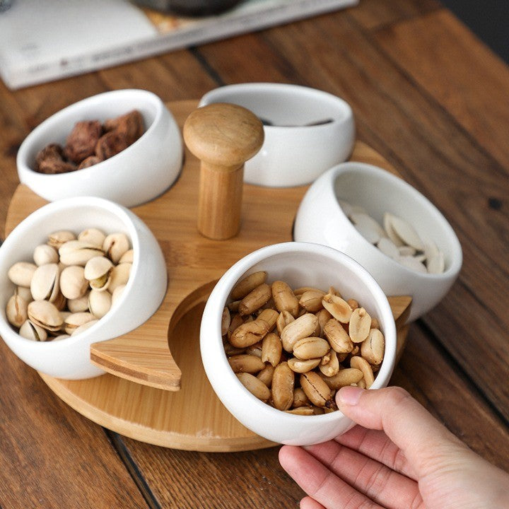 Sikunuo | Tea Time Bamboo Porcelain Snack Tray