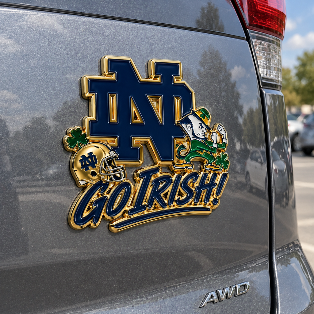 Go Irish Car Emblem Metal Badge