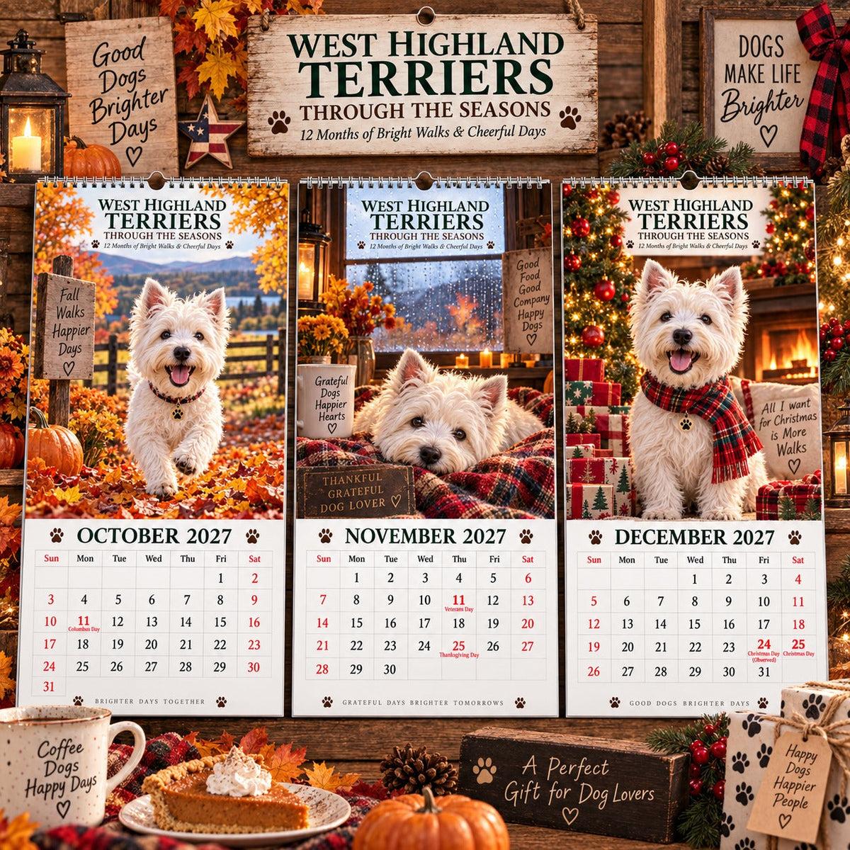 West Highland Terrier 2027 Wall Calendar