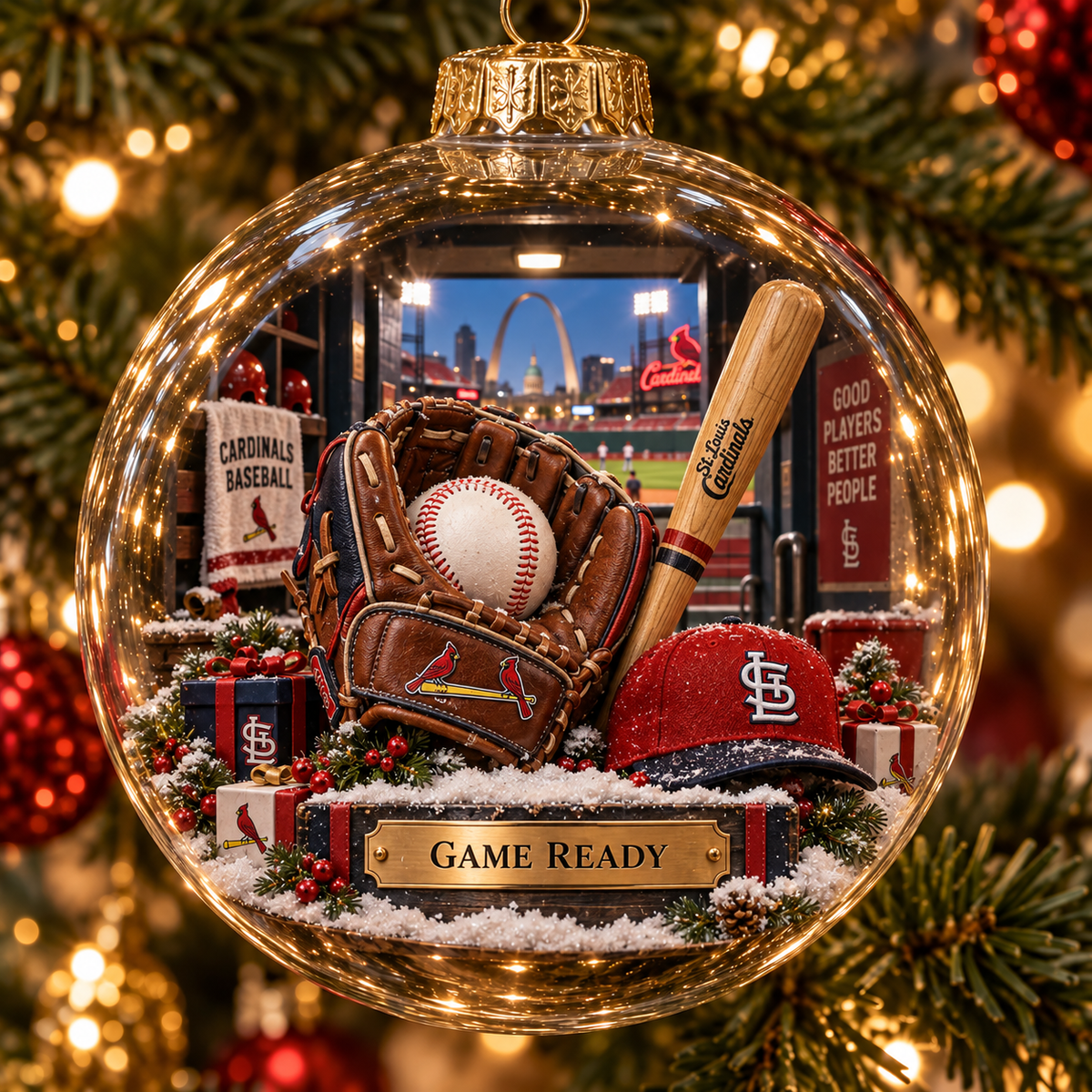 Cardinals Light-Up Heritage Christmas Ornament
