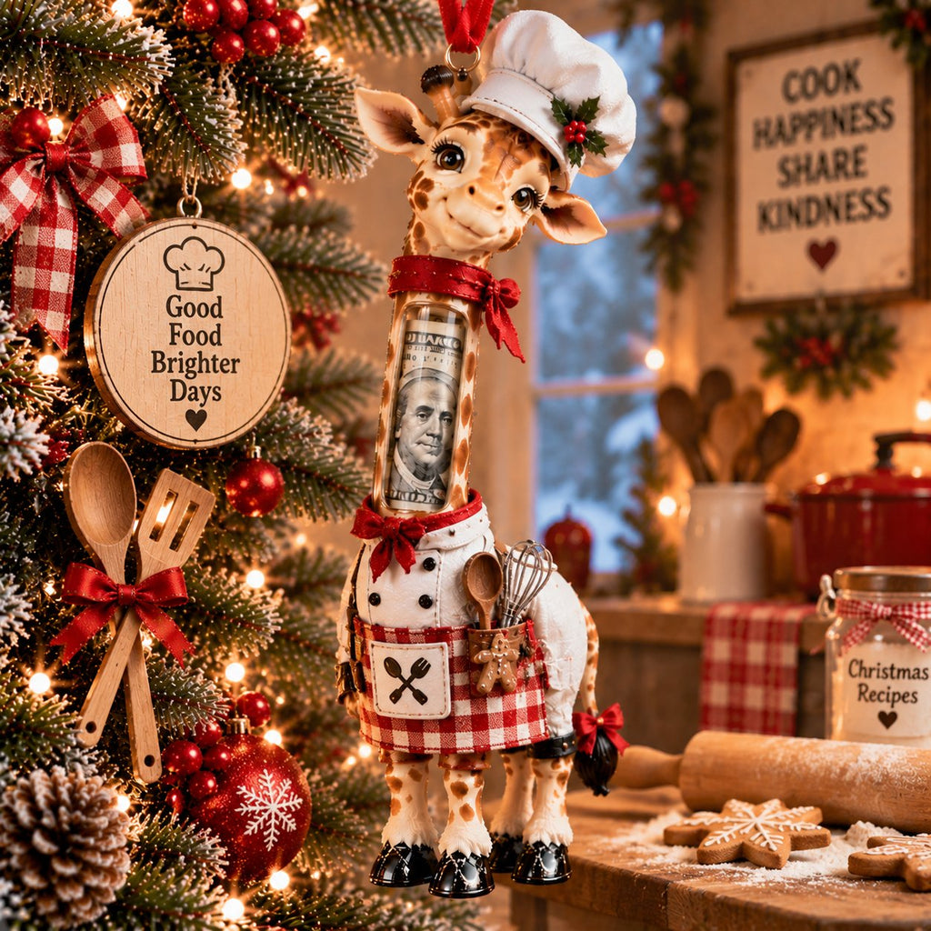 Giraffe on the Job Christmas Cash Holder Ornament