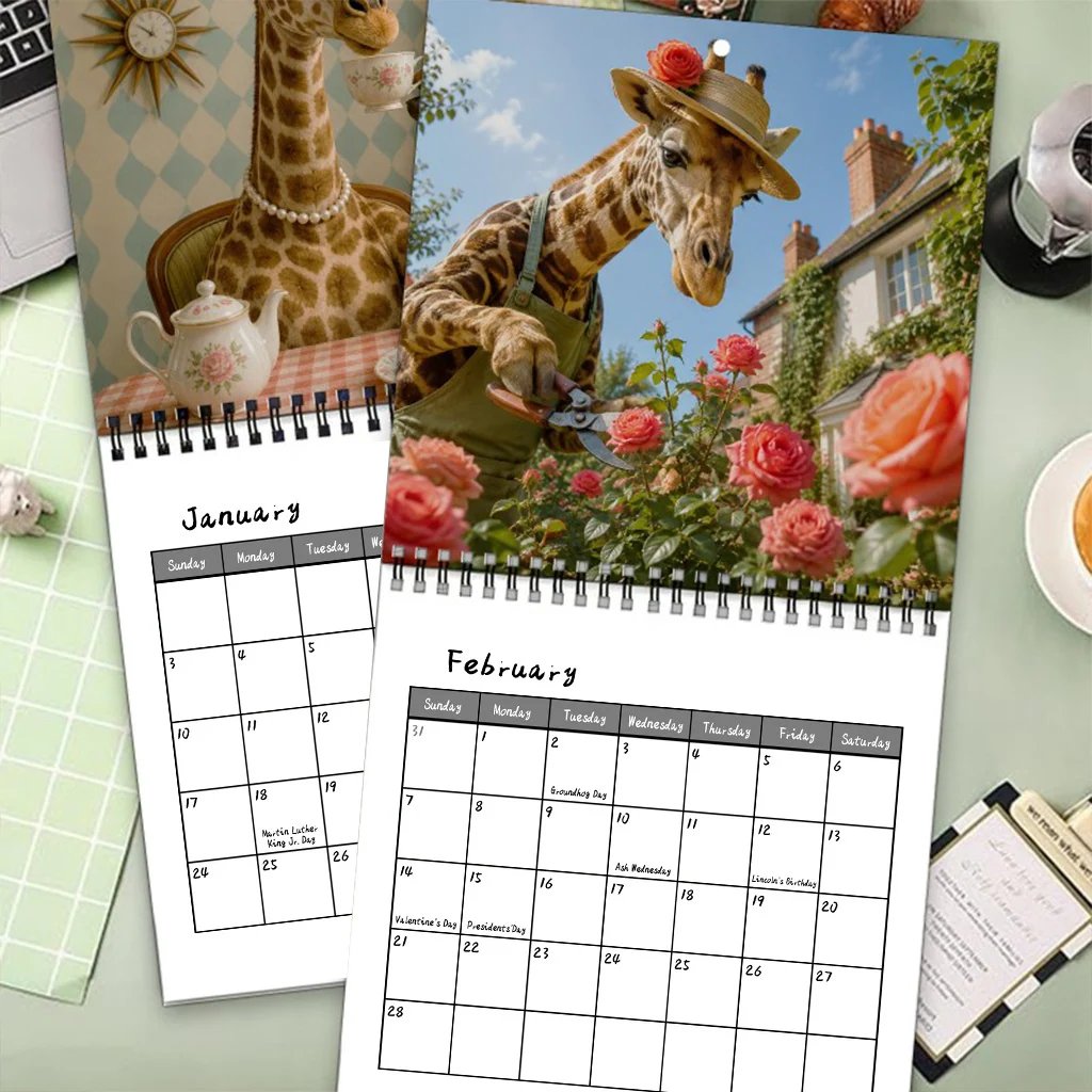 Funny Giraffe 2027 Wall Calendar