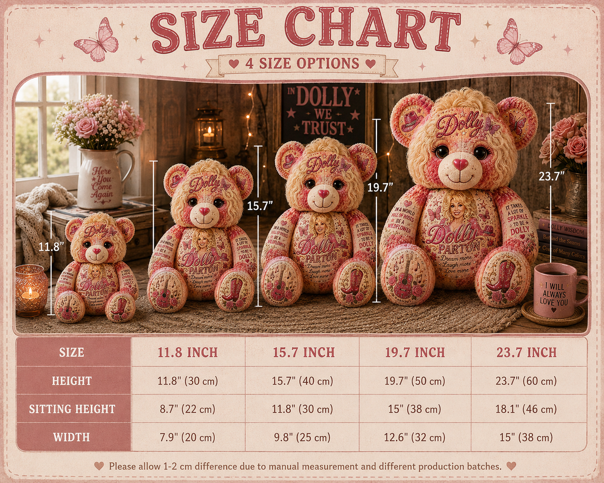 Country Music Lover Gift Dolly Parton Bear Pillow
