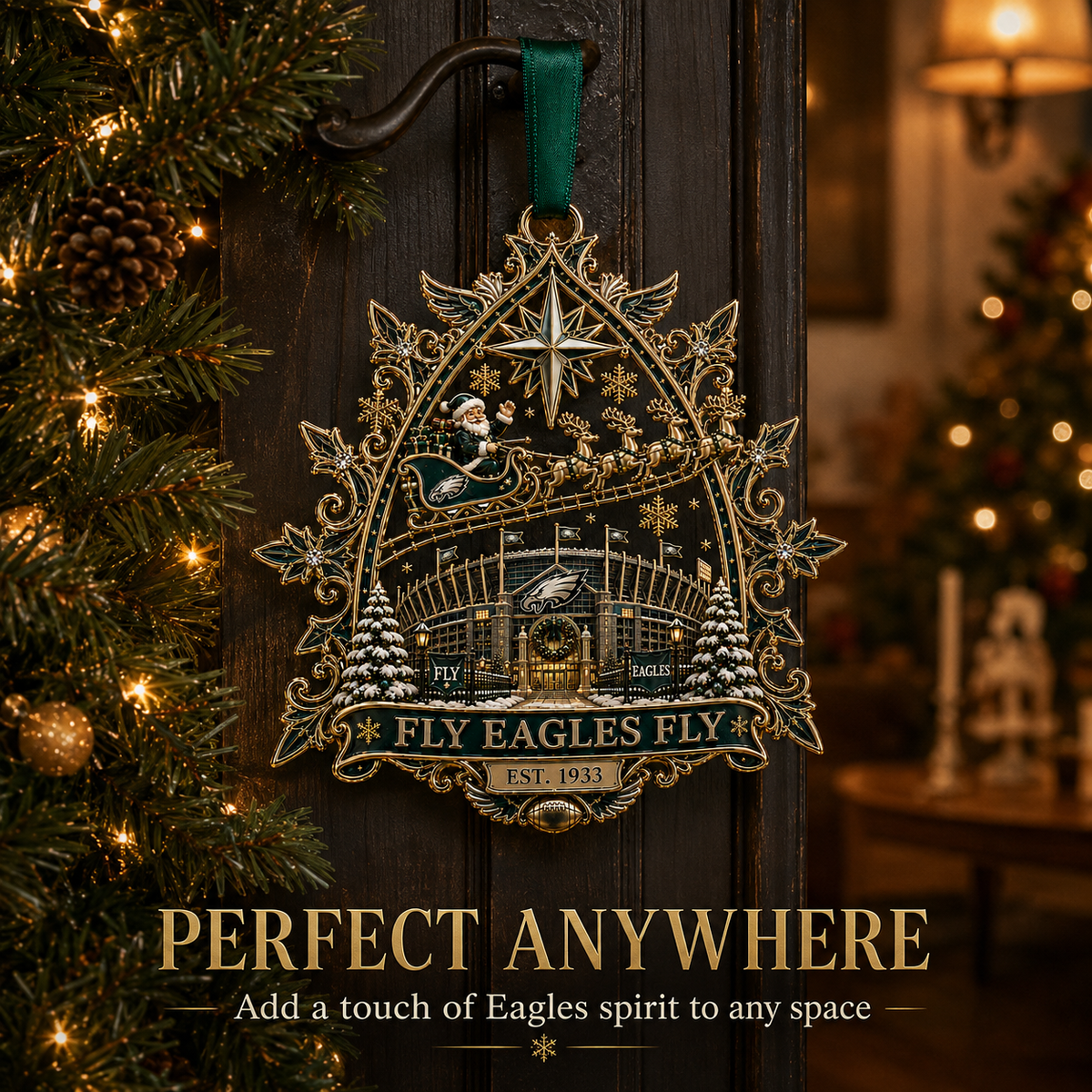 FLY EAGLES FLY Christmas Stadium Keepsake Ornament