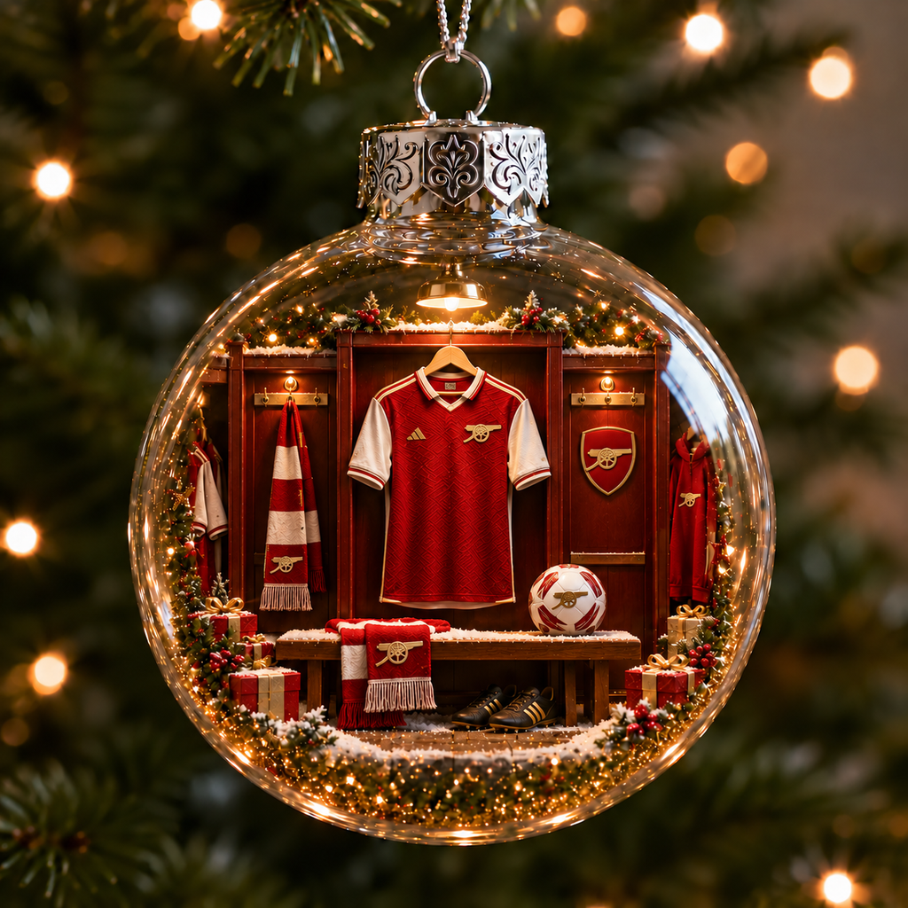 Victory Through Harmony Light-Up Football Christmas Globe Ornament