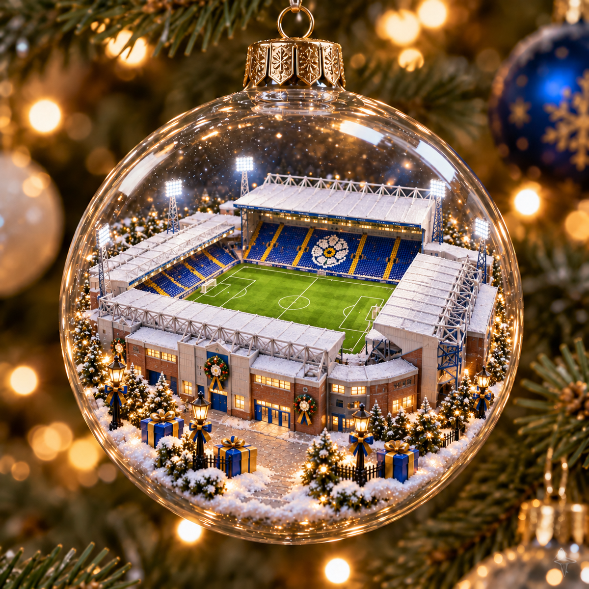 White Rose Legacy Light-Up Football Heritage Ornament