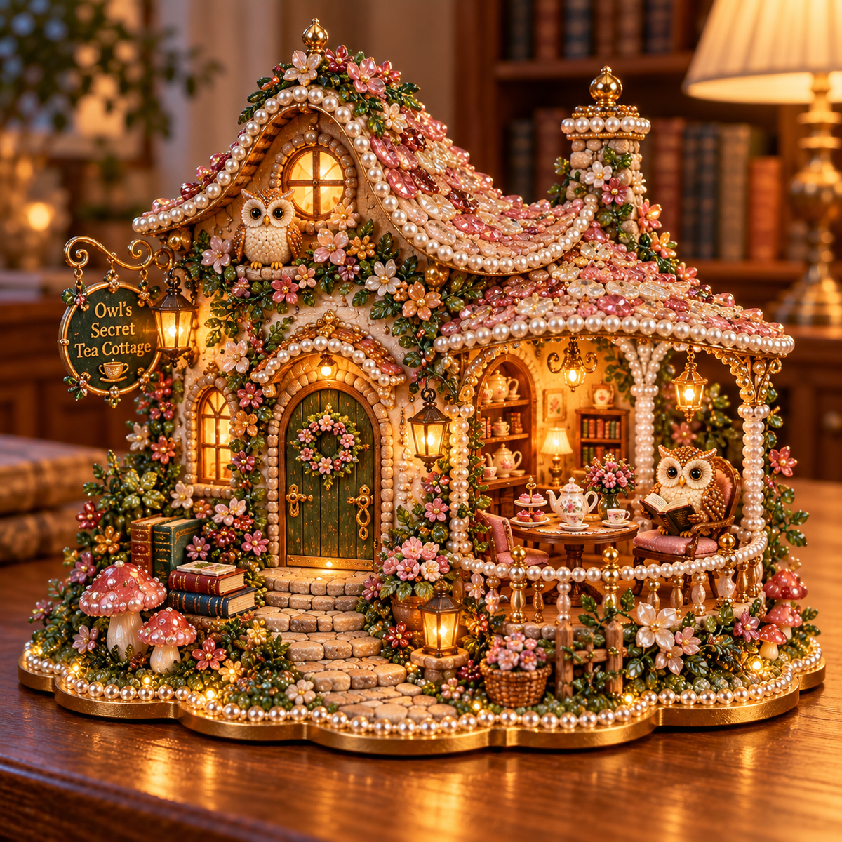 Owl's Enchanted Village – DIY 3D Diamond Art Decoration Kit