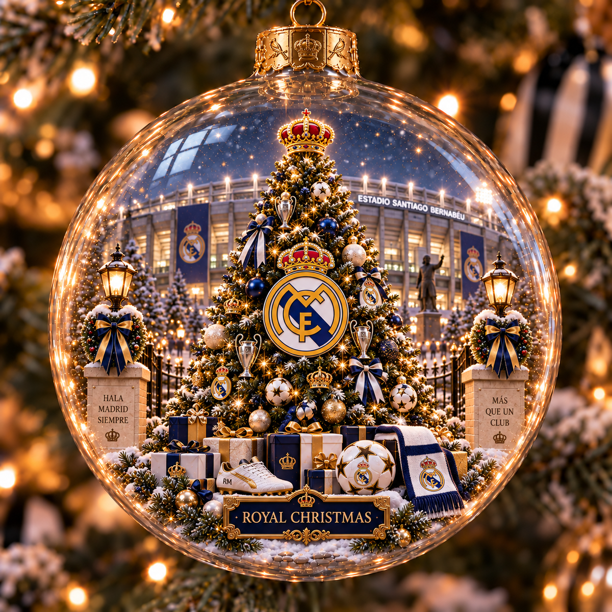 Hala Madrid — Light-Up Football Ornament
