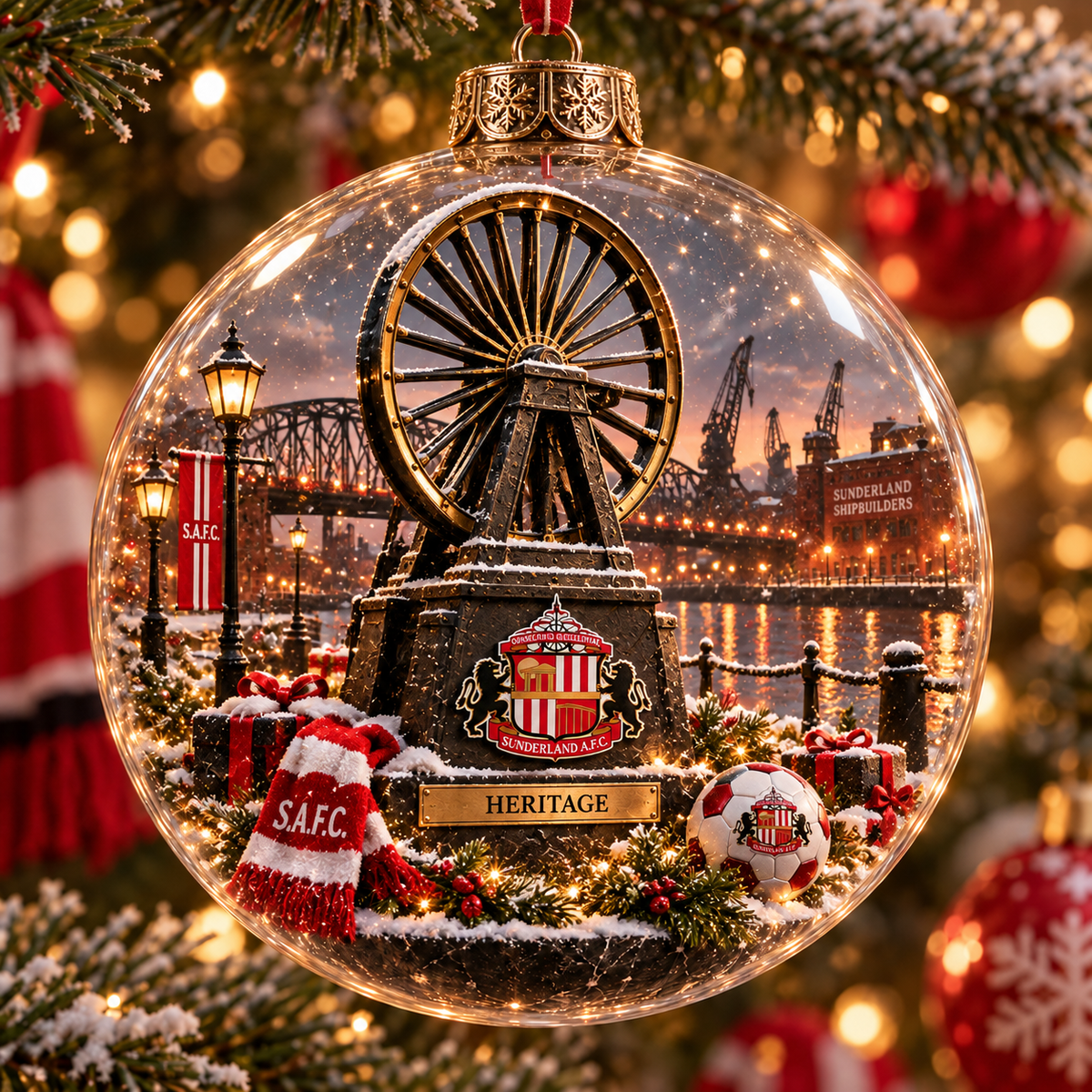 Ha’way the Lads – Light-Up Football Heritage Christmas Ornament