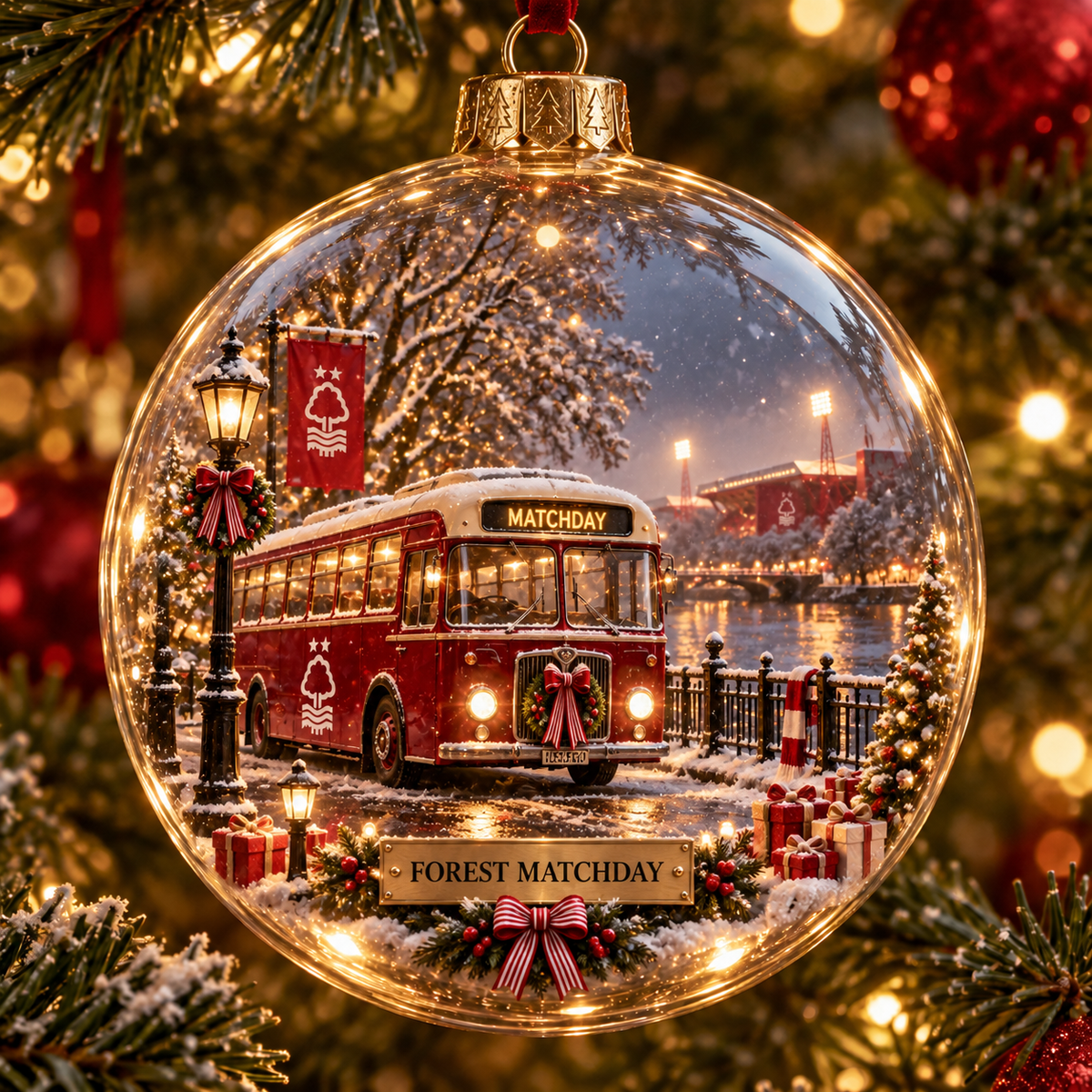 FOREST LEGACY — Light-Up Football Heritage Diorama Ornament