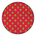 8-Bit Emoji Pattern Print Round Floor Mat