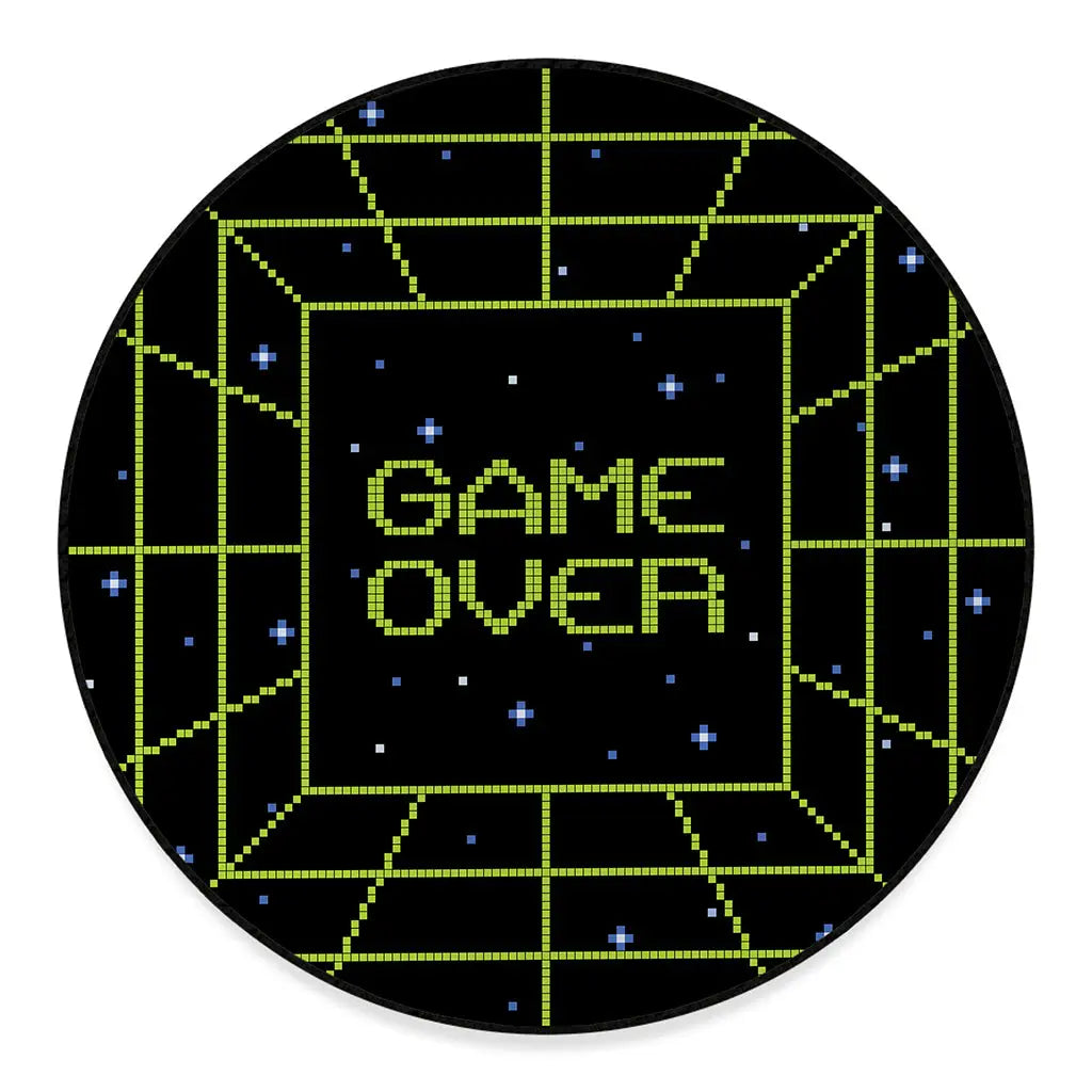 8-Bit Game Over Print Round Floor Mat