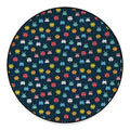 8-Bit Video Game Monsters Pattern Print Round Floor Mat