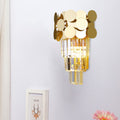 Sikunuo | 1-Bulb Wall Lamp Modernism Living Room Sconce Light with Layered Crystal Block Shade in Gold