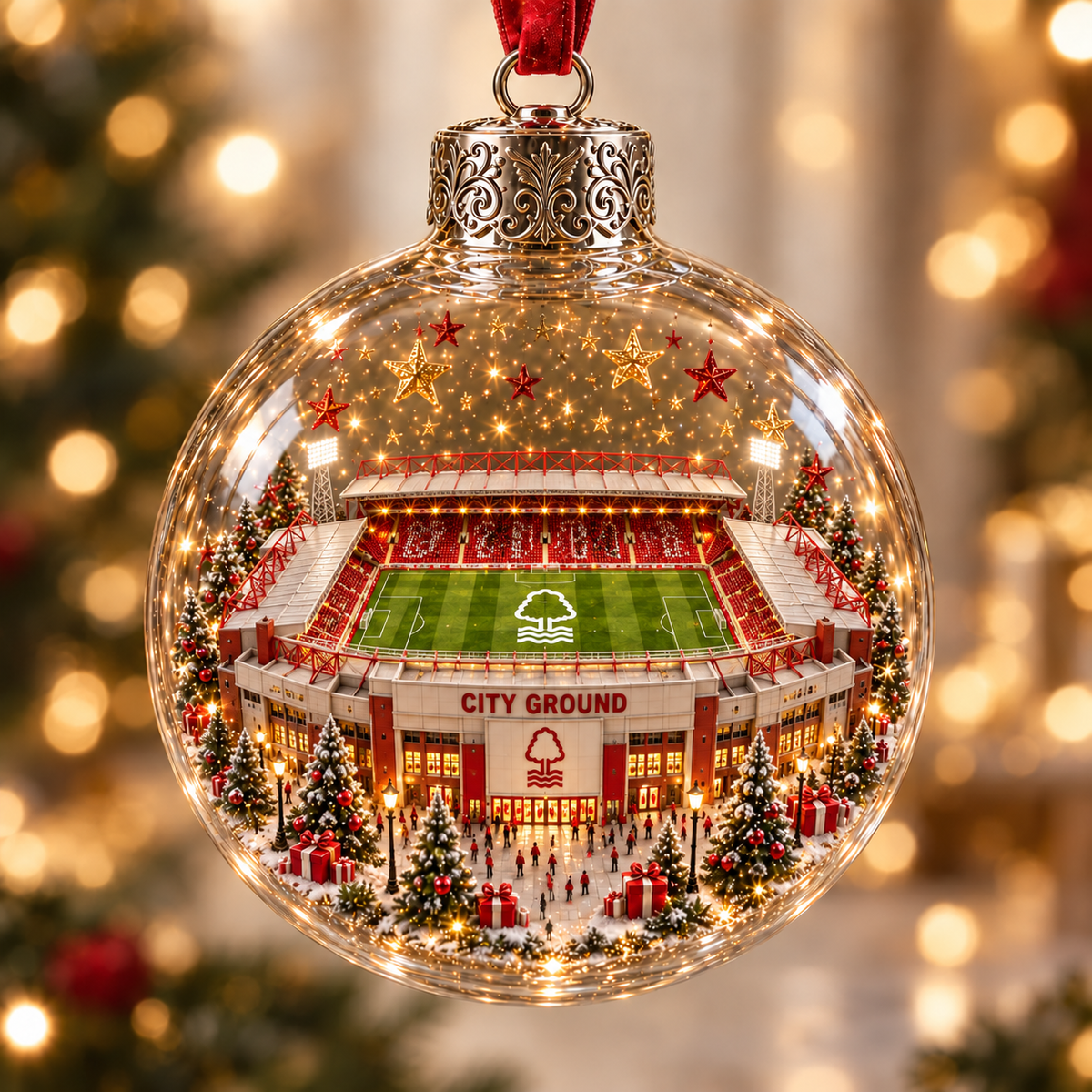Bring the Stadium Home — Light-Up Football Stadium Christmas Ornament