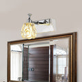 Sikunuo | Chrome 1/2/3-Light Vanity Light Fixture Minimal Faceted Crystal Flower Wall Lamp in Warm/White Light