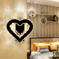 Sikunuo | LED Love Heart Wall Lighting Modernism Black Faceted Crystal Wall Lighting Ideas for Bedroom