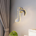 Sikunuo | Music Note Crystal Wall Light Wall Lamp Simple Style LED Hall Wall Mounted Lamp in Black