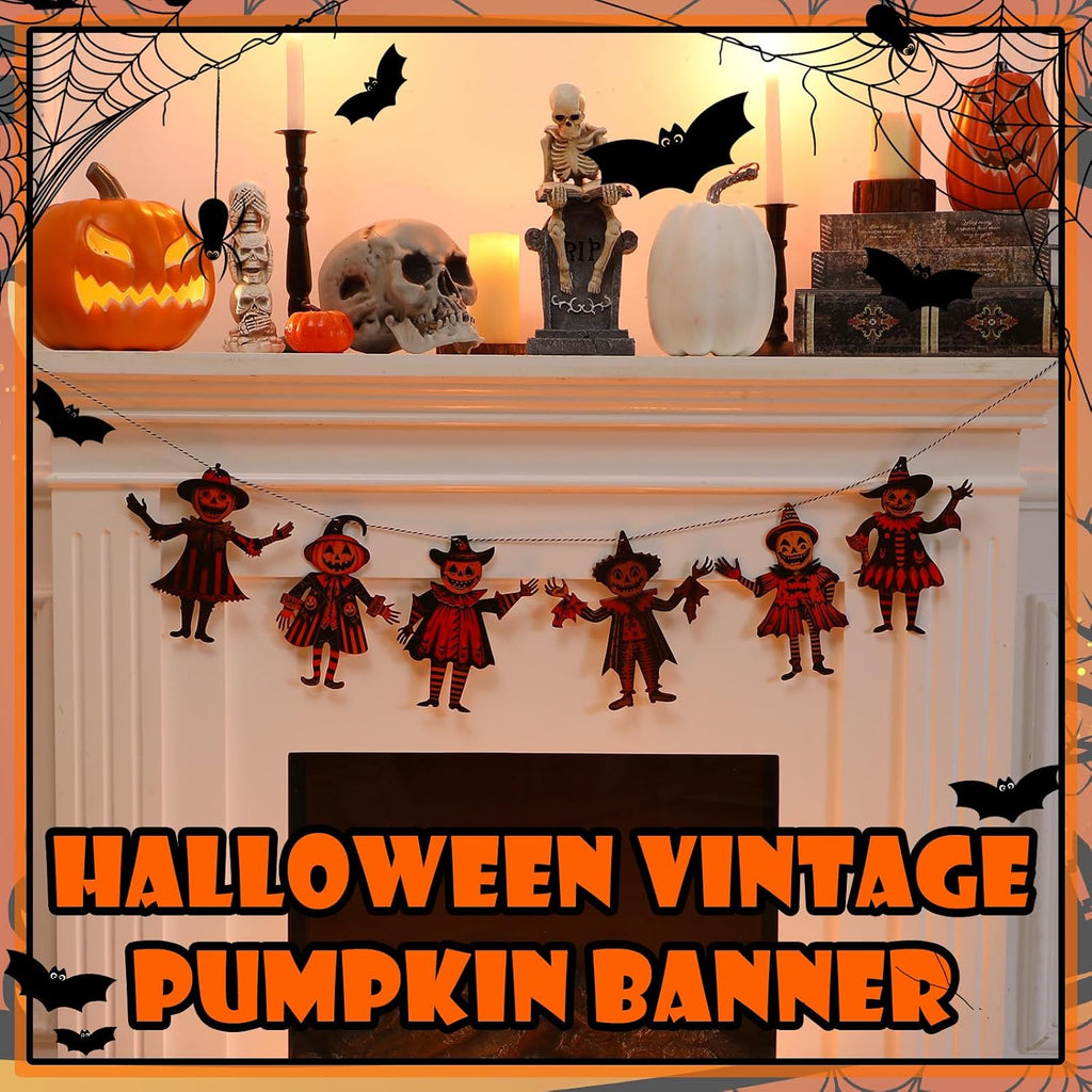Halloween Vintage bunting wooden