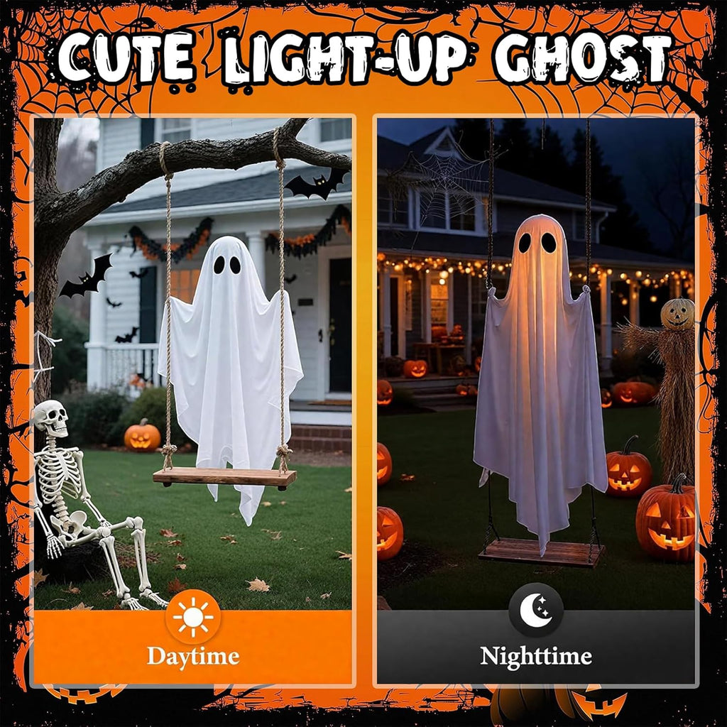 Giant Hanging Ghost Swing Decoration