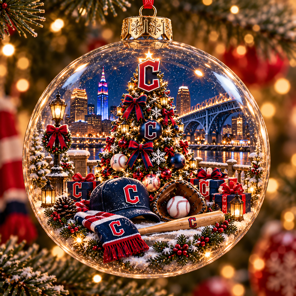 For The Land Light-Up Baseball Christmas Globe Ornament